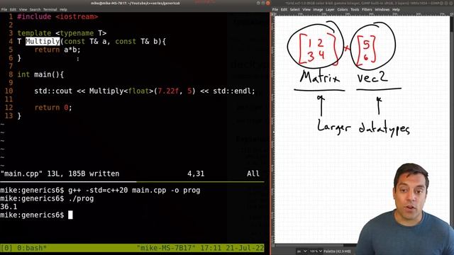 Generics in C++ 6 - Improving our Function Template (Review) | Modern Cpp Series смотреть онлайн
