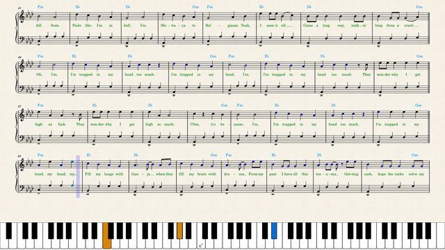 Juice WRLD — In My Head (Piano Sheet Music) смотреть онлайн