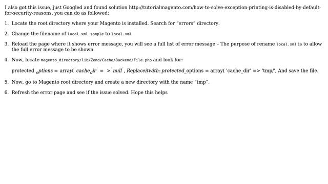 Magento: Exception printing is disabled by default for security reasons (7 Solutions!!) смотреть онлайн