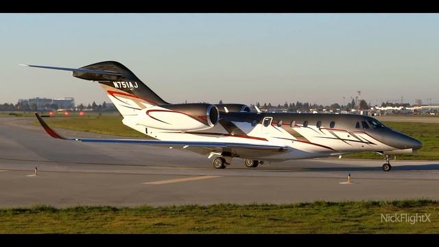 HD Absolutly Beautiful Cessna 750 Citation X N751AJ Takeoff From San Jose International Airport