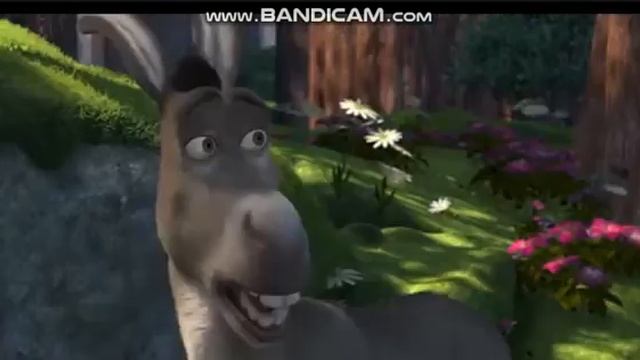 Шрек пугает осла