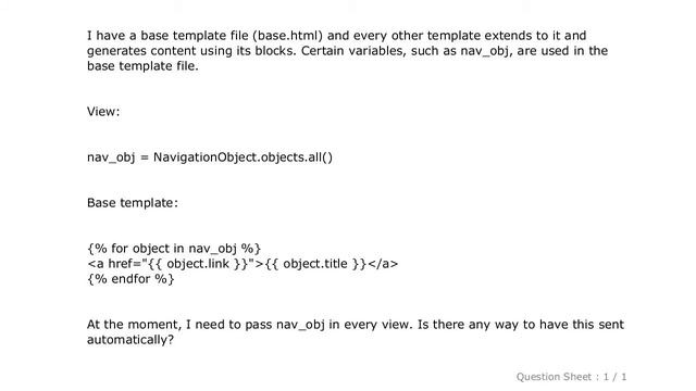 Django : Django, global template variables смотреть онлайн