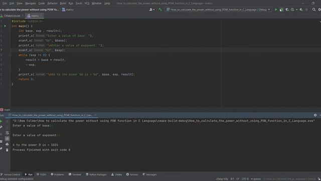 How to calculate the power without using POW function in C Language смотреть онлайн