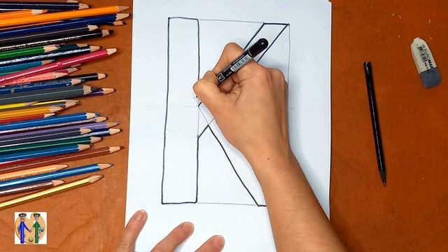 Как нарисовать букву К. Онлайн-школа рисования "Малевашки" смотреть онлайн