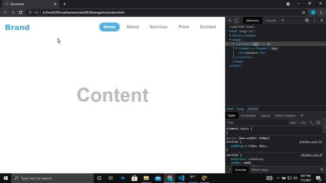 Animated Navigation bar using HTML and CSS | Responsive design смотреть онлайн
