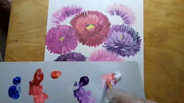 ? Bts ? #Астры. Как нарисовать астры масляными красками. Цветы астры. How to aster flower painting смотреть онлайн