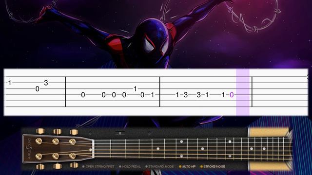 Spider Man Miles Morales - Theme - Guitar tutorial (TAB) смотреть онлайн