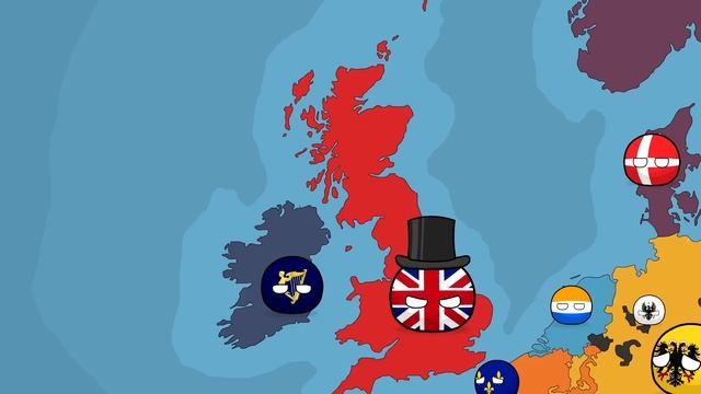 History Of United Kingdom / England - Countryballs In Map