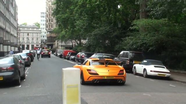 ORANGE MERCEDES FAB DESIGN SLS AMG IN LONDON!! смотреть онлайн