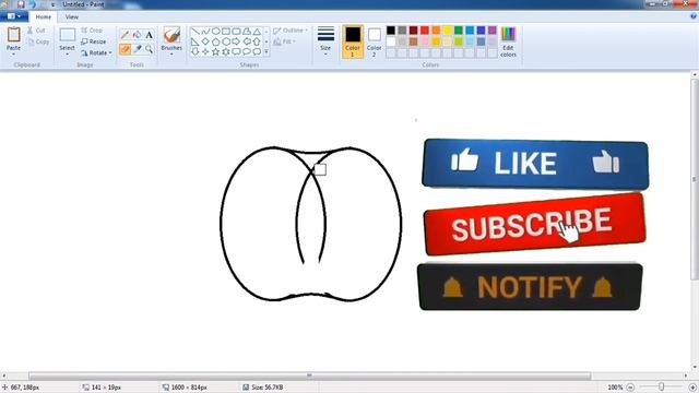 How To Draw An Apple Logo In Ms Paint | Logo Design | Apple logo | Apple drawing in ms paint | смотреть онлайн
