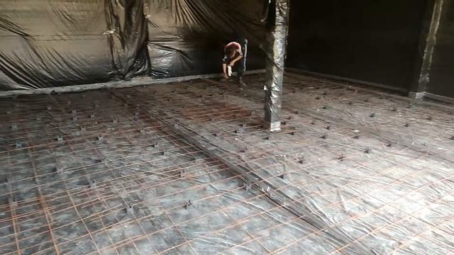 Шлифованный бетонный пол терраццо, пример подготовки. смотреть онлайн