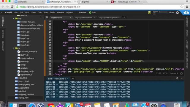 11 - Validating a form with jQuery - Perform part 3 смотреть онлайн