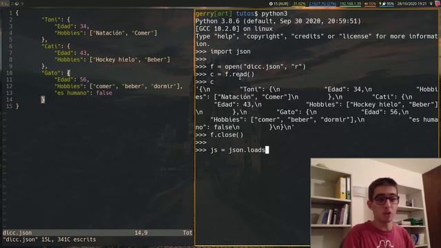 Guardar, cargar y manipular JSON en Python смотреть онлайн