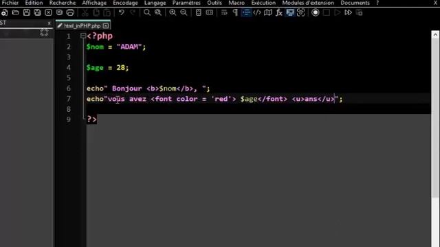 Insérer du code HTML au sein du code PHP смотреть онлайн