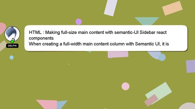 HTML : Making full-size main content with semantic-UI Sidebar react components смотреть онлайн