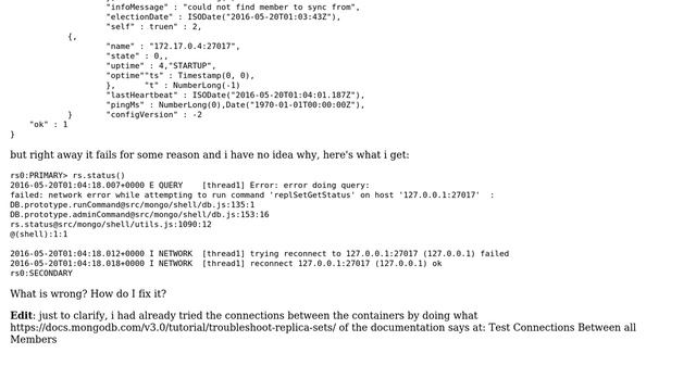 replica set in MongoDB using docker, primary has error and stops being primary when another... смотреть онлайн