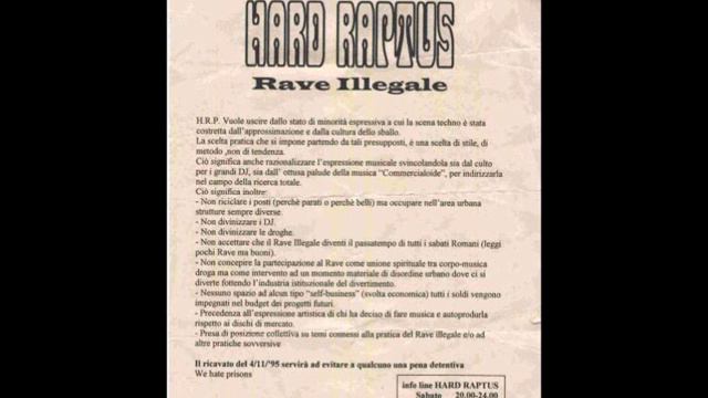 Minimal Rome - Hardraptus Project - 23-12-1995 (Anti-xmas Rave) смотреть онлайн