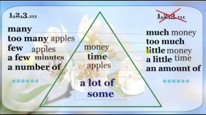 Разница между: Much, Many, A lot of, Few, A Few, Little, A Little, Some, An Amouny of