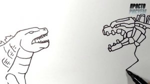 Как нарисовать ГОДЗИЛЛА против МЕХАГОДЗИЛЛЫ !