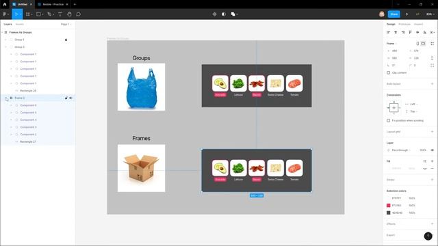 1 Minute Figma Tutorial - (Intermediate) Groups Vs Frames смотреть онлайн
