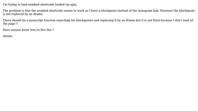 Wordpress: Load oEmbed iframe within ajax call смотреть онлайн