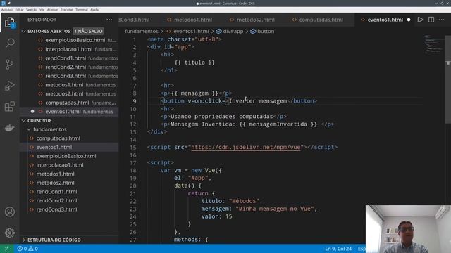 [Framework VueJS] - Fundamentos - 7 - Manipulação de eventos 1 смотреть онлайн