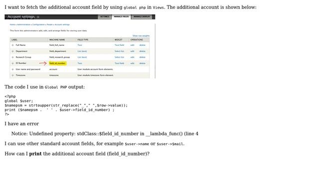 Drupal: Fetching user account additional field in views global php смотреть онлайн