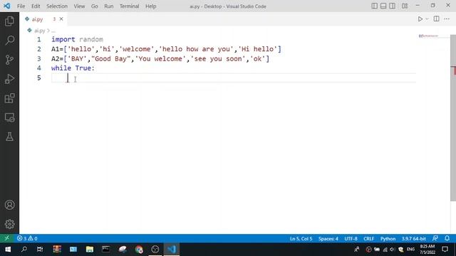 مثال بسيط الردود الذكية بايثون python ai смотреть онлайн