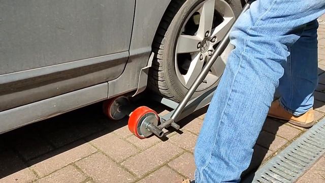 Подкатная без домкратная телега частично поворотная для перемещения автомобиля, эвакуации. смотреть онлайн