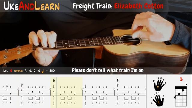 Freight Train: UKULELE FINGERSTYLE COVER W/ LYRICS, SLOW PLAYTHROUGH & FREE PDFs смотреть онлайн