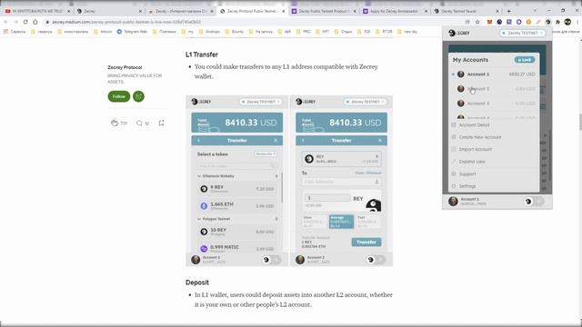 ZECREY - Крипто-кошелек с двумя уровнями L1 / L2 / Тестнет и Амбассадорская программа / Crypto смотреть онлайн