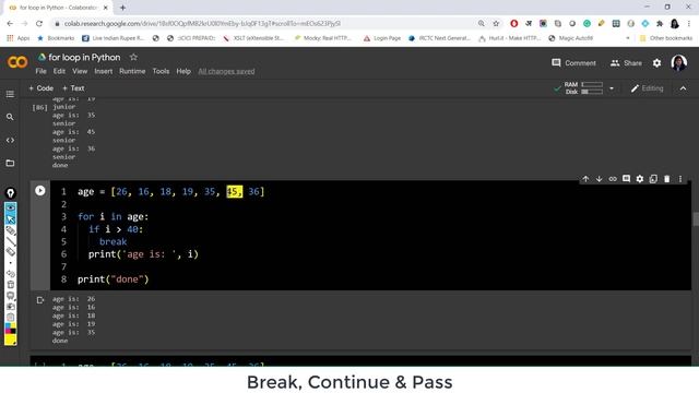 Tutorial_7 For Loop in Python Part2 | Break, Continue & Pass statement | More Control Structure смотреть онлайн