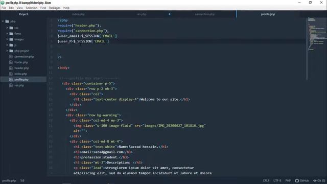 php tutorial bangla । How to make profile page in php? project part 3 (part 25) смотреть онлайн