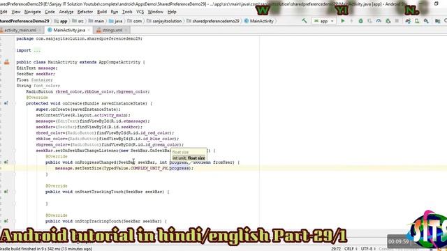 Android tutorial in Hindi/English Part-29, Working with SharedPreferences part-1 in android studi смотреть онлайн