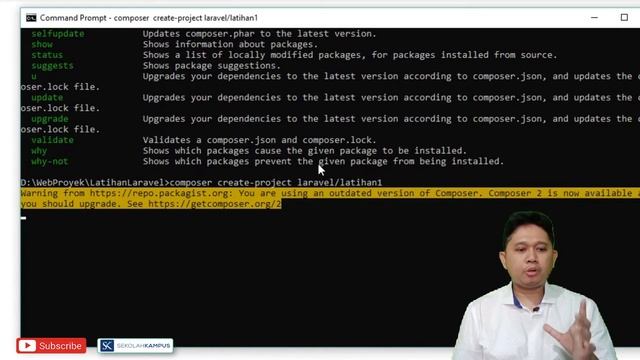#2.1 Belajar Laravel - Instal Laravel menggunakan composer смотреть онлайн
