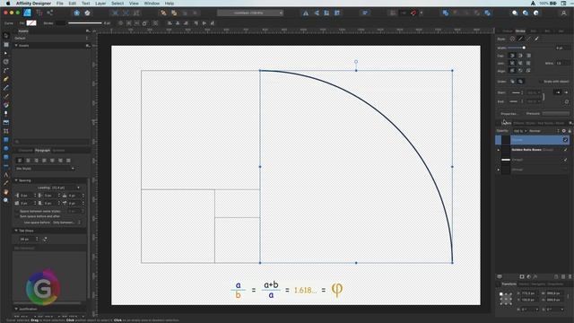 How to draw the GOLDEN RATIO and the FIBONACCI spiral using Affinity смотреть онлайн