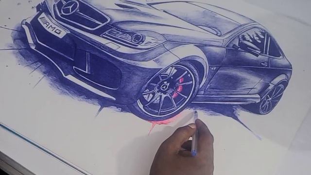 Mercedes Benz AMG pen drawing смотреть онлайн
