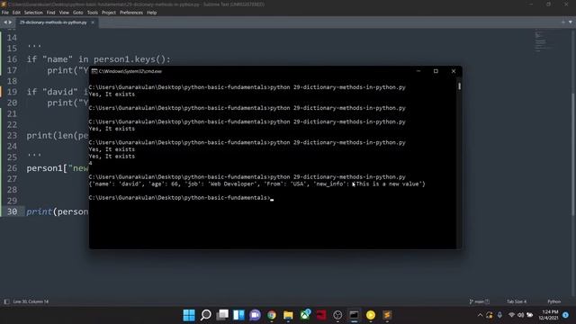 32.Dictionary Methods in Python смотреть онлайн