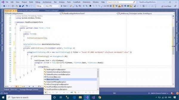 C# Tutorial - Read Excel file in C# | FoxLearn