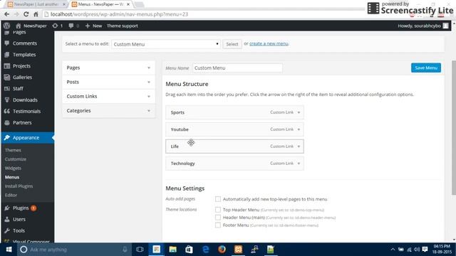 How to create menu in WordPress newsmag theme (Custom menu) смотреть онлайн