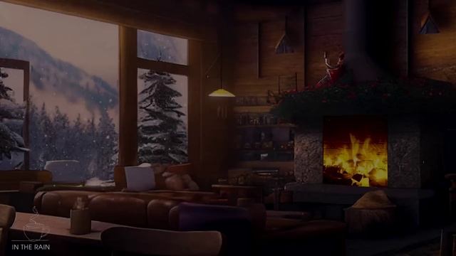 декабрьский зимний джаз❄️атмосфера кофейни с мягким джазом и звуками камина для хорошего настроения смотреть онлайн