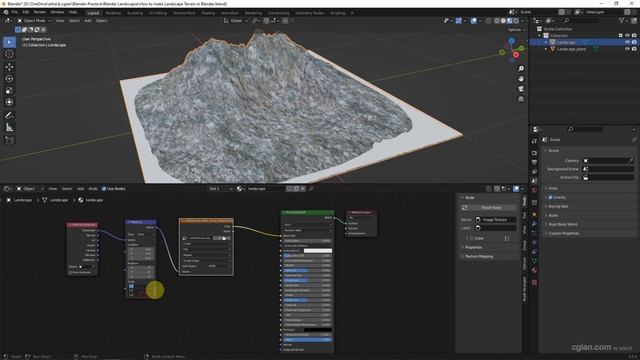 Blender landscape addon tutorial, free generator for making landscape terrain 3D model смотреть онлайн