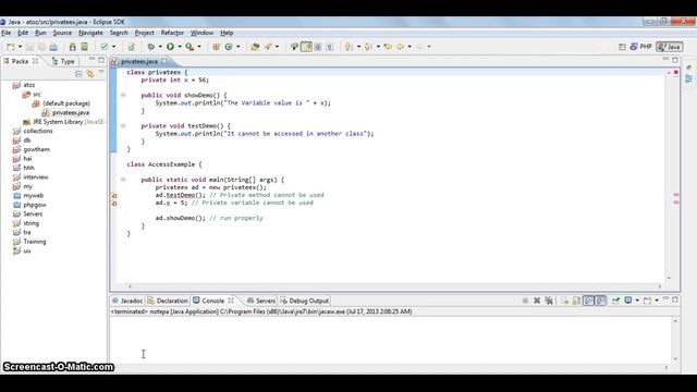 4.Java Access specifiers PRIVATE in TAMIL смотреть онлайн