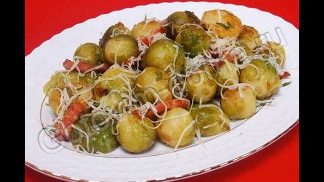 Рецепты овощной закуски:Брюссельская капуста с беконом смотреть онлайн