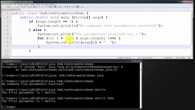 Java Tutorial - Command Line Arguments смотреть онлайн