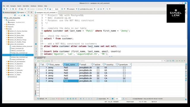 NOT NULL Constraint – SQL Crash Course For Beginners – Learn SQL with PostgreSQL смотреть онлайн