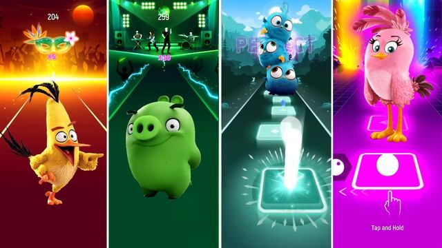 Angry Birds Tiles Hop. Bubbles VS Minion Pig VS The Blues VS Stella - Tiles Hop: EDM Rush! смотреть онлайн