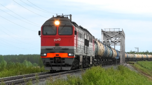 «Три тройки». 2ТЭ116У-0333 с наливным грузовым поездом