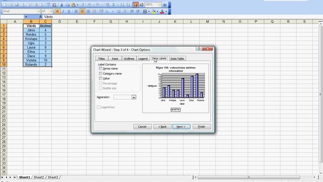 Stabiņveida diagrammu veidošana MS Excel 2003 смотреть онлайн