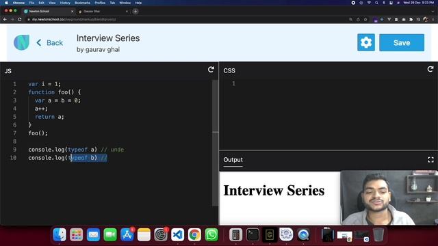 Most Asked JavaScript Interview Questions | Accidental global variable ? | JS Interview Series смотреть онлайн